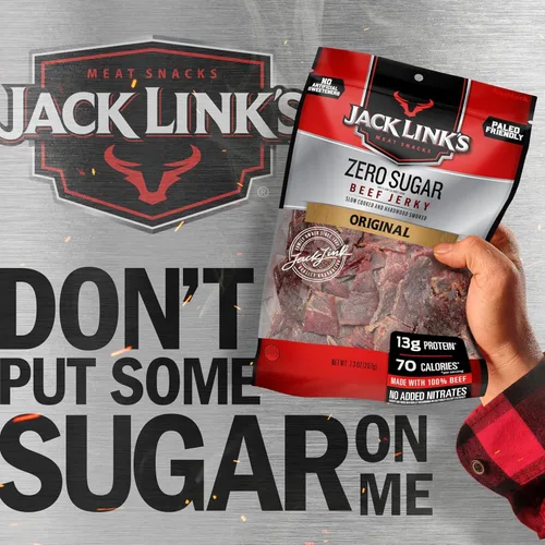 Vista 5 de Jack Link's Carne de res, sin azúcar, aperitivo apto para paleo, sin edulcorantes artificiales, 0.46 oz de proteína y 70 calorías por porción, sin