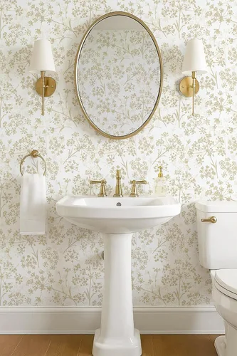 Vista 4 de Safiyya Papel tapiz adhesivo floral para despegar y pegar, 78.7 x 17.3 pulgadas, papel de pared blanco y beige, moderno, neutro, autoadhesivo