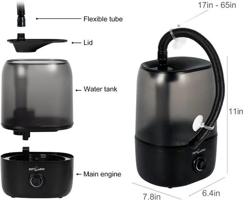 Vista 5 de Repti Zoo Humidificador del reptil 4L, nebulizador grande del tanque del Mister del reptil para el viverario del terrario