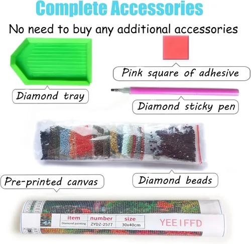 Vista 6 de YEEIFFD Kits de pintura de diamantes 5D Rottweiler Dog Diamond Art Kits para regalo, pintura de diamantes, perfecto para decoración de pared