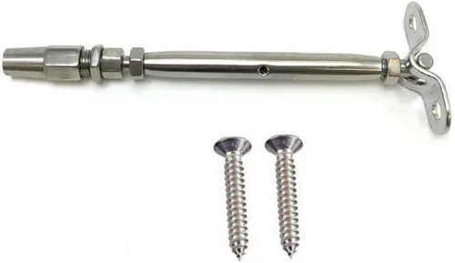 Vista 2 de Tensor de tensor de pared Swageless de acero inoxidable grado marino T316 para cable de 1/8 pulgadas (10 paquetes)