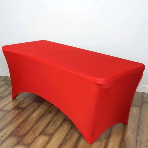 Vista 55 de Efavormart - Mantel rectangular de elastano elástico beige de 4 pies