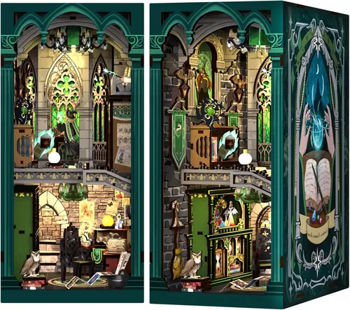 Vista 10 de Kit de rincón de libros Cutefun - Kit de casa de muñecas en miniatura de bricolaje para adultos y adolescentes, kit de construcción de mini casa