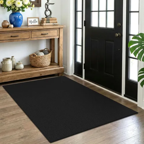 Vista 21 de EARTHALL Alfombra tejida de 2 x 3 pies, lavable para entrada, alfombra trenzada antideslizante, alfombra para puerta interior y exterior, alfombra