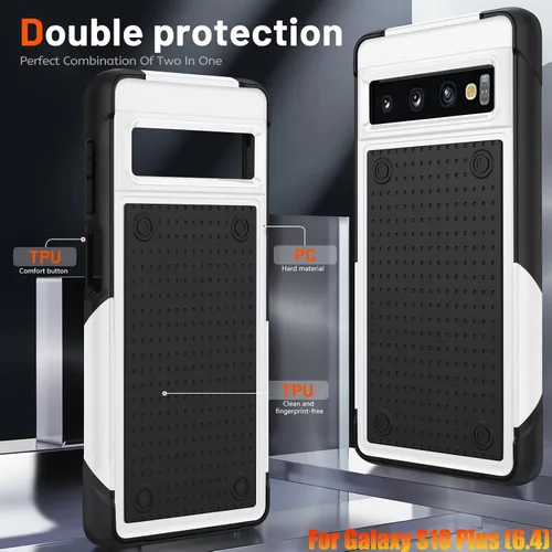 Vista 5 de Funda resistente para Samsung Galaxy S10 Plus/S10+ de 6.4 pulgadas, 4 esquinas con bolsas de aire [protección contra caídas de 12 pies], agarre