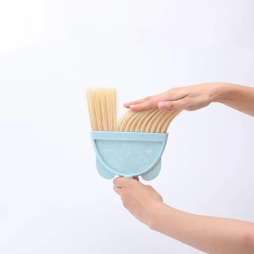 Vista 7 de Mini Escoba con Recogedor para Niños, Pequeño Juego de Ayudante de Limpieza del Hogar (Azul)