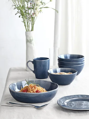 Vista 6 de famiware Aurora - Cuencos para pasta de 8.75 pulgadas, cuencos grandes de 32 onzas para cocina, ensalada, sopa, platos de pasta de gres irregular
