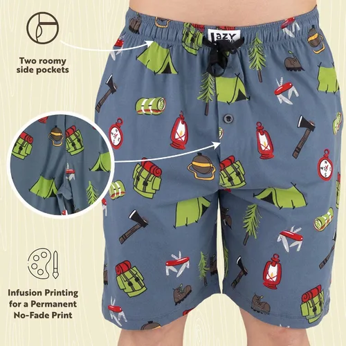 Vista 183 de Lazy One - Pantalones cortos de pijama para hombre, ropa de dormir