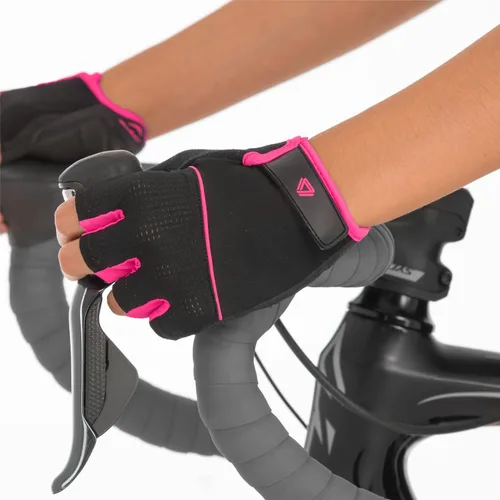 Vista 5 de GW Bicycles - Guantes de ciclismo Guantes de bicicleta de medio dedo para hombres y mujeres con cuero sintético en la palma