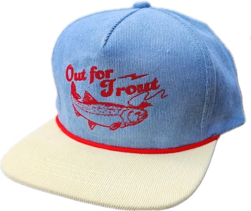 Vista 48 de ThatsRad Out for Trout Corduroy Snapback Sombrero Gorra Pesca con Mosca Pescador