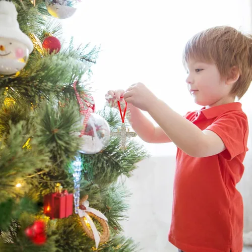 Vista 6 de WaaHome Adornos de Navidad de avión de metal 2025, adorno de recuerdo de avión plateado para decoraciones de árbol de Navidad, adornos únicos