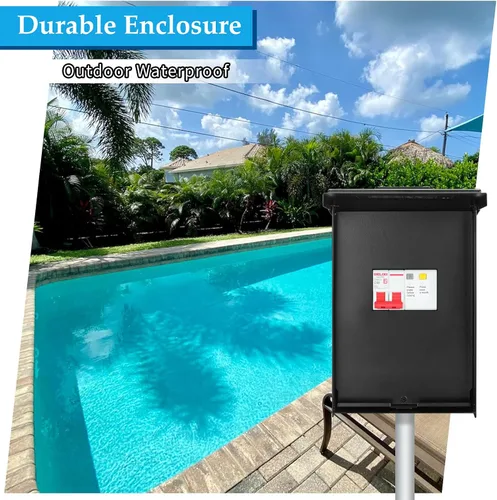Vista 4 de Briidea Panel de spa de 50 amperios con disyuntor GFCI de 3 polos y 50 amperios, impermeable IP 65, ideal para spas, jacuzzis, piscinas, hogar