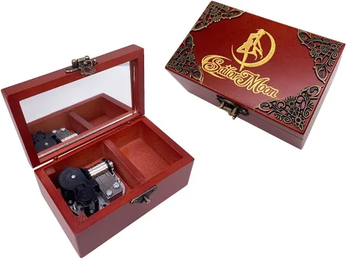 Vista 10 de Youtang You are My Sunshine - Caja de música de joyería con espejo, caja musical de madera grabada con láser, caja de música a cuerda, regalo