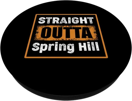 Vista 2 de Straight Outta Spring Hill Florida USA Retro Humor Vintage PopSockets Swappable PopGrip