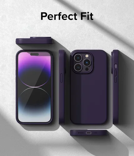 Vista 9 de Ringke Funda de silicona compatible con iPhone 14 Pro de 6.1 pulgadas, color morado oscuro