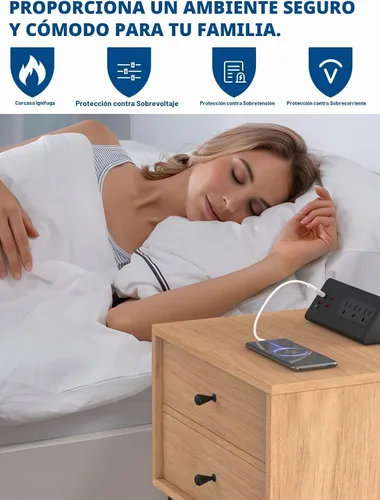 Vista 5 de Regleta de alimentación de abrazadera de escritorio 3 AC 4 USB PD 20W USB-C
