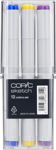 Vista 3 de Copic Sketch, Marcadores a Base de Alcohol, Juego de 12 Piezas, Básico