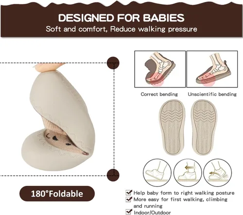 Vista 4 de Zapatos de calcetín para bebé, suela de goma de animales, antideslizantes, para interiores, para niños y niñas, primer piso, zapatilla