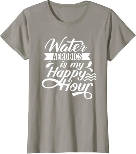 Vista 35 de Water Aerobics Is My Happy Hour Hobby Instructor Aqua Camiseta Negro