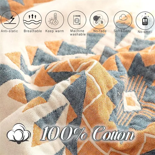 Vista 141 de MSGKV - Manta bohemia/primaveral de algodón para sofá y sala de estar, de gasa acogedora, de 50 x 60 pulgadas 50"x60" Cotton Throw, Woven Bird