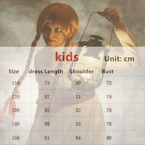 Vista 6 de BICOPU Vestido blanco aterrador de Halloween para niñas, vestidos casuales de princesa para niña