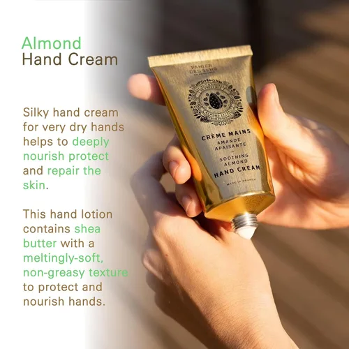Vista 3 de Panier des Sens Crema de manos de almendras dulces para piel seca, 2.5 fl oz Premium French Hand Cream 97% Natural Ingredients Softening Care