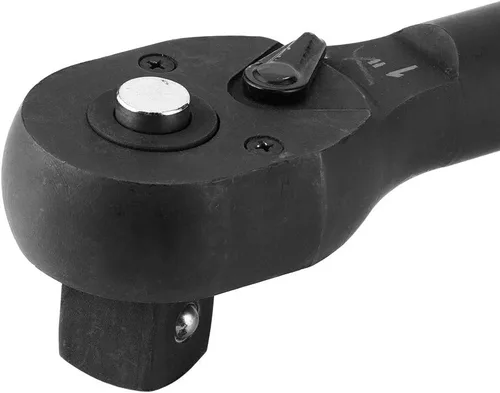 Vista 8 de Fydun Llave de casquillo de trinquete de alta resistencia, cabeza de trinquete, reversible, herramienta de reparación automática de longitud media