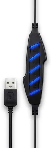 Vista 3 de Aluratek Auriculares estéreo USB con cable AWHU02FB - Auriculares sobre la oreja, con micrófono de cancelación de ruido, micrófono integrado, sonido