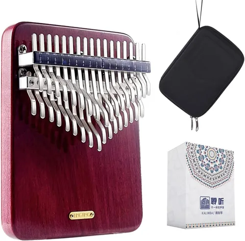 Vista 5 de LingTing Kalimba - Piano de pulgar de 17 teclas Mbira, regalo para adultos principiantes profesionales (LT-K17A, susurrador de viento)