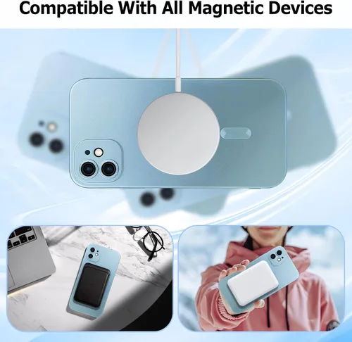 Vista 2 de ankofave Magsafe - Funda magnética para iPhone 11 para mujeres/hombres, a prueba de golpes, diseño de brillo metálico suave con protector completo