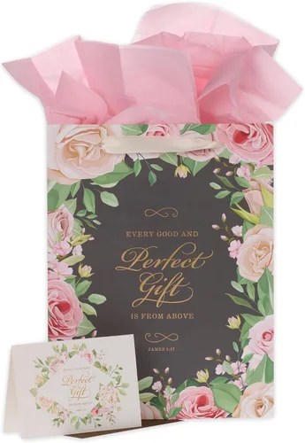 Vista 25 de Christian Art Gifts Bolsa de regalo grande de las Escrituras de Paisaje con tarjeta de felicitación y juego de papel de seda para niños: cada