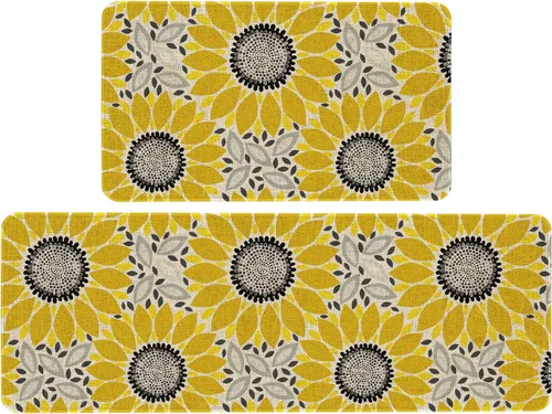 Vista 37 de Mloabuc® Tapete decorativo de flores, tapetes de cocina de arpillera de arpillera para mujer, accesorios de cocina para exteriores, 17 x 30 pulgadas