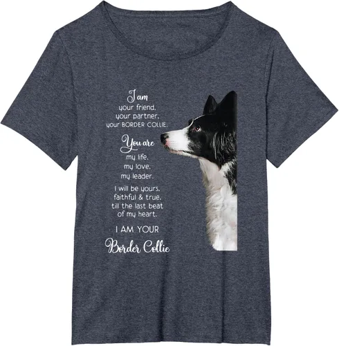 Vista 64 de Funny I Am Your Friend Your Partner Your Border Collie - Camiseta de regalo, Negro, S