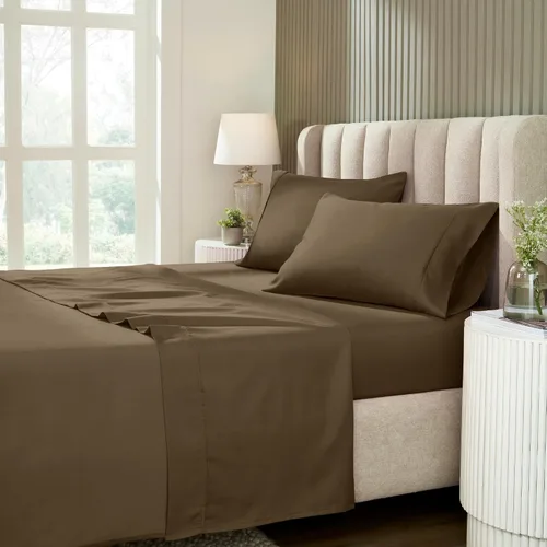 Vista 23 de Superior 1200 Thread Count Cotton Blend Sheet Set, Deep Pocket Sheets, 1 Elastic Deep Pocket Fitted Sheet, 1 Flat Sheet, 2 Pillowcases, Cotton Rich