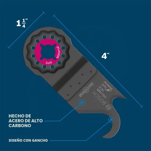 Vista 3 de Bosch OSL138K Cuchilla de Gancho para Herramienta Múltiple Oscilante Starlock® de 1-1/4 Pulgadas