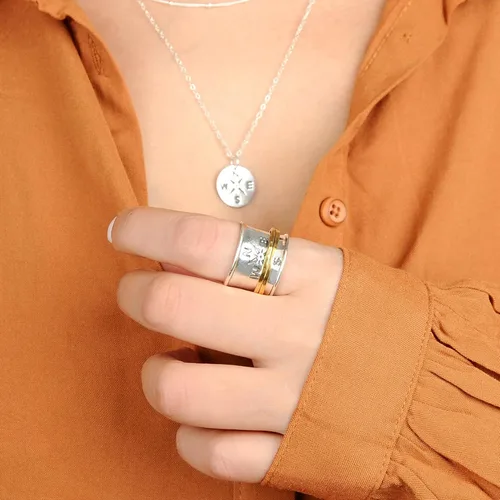 Vista 3 de Boho-Magic - Anillo giratorio de plata de ley 925 para mujer