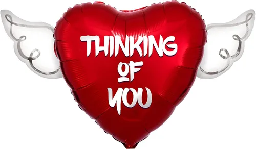 Vista 5 de Thinking of You - Globos celestiales – Regalo conmemorativo de ala de ángel en forma de corazón Condolencia y recuerdo Recuerdo de condolencia