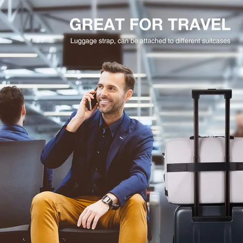 Vista 6 de Bolsa para laptop, BAGSMART Maletín para laptop de 15.6 pulgadas para hombres y mujeres, Maletín para trabajo y viajes de negocios, gris, 15.6
