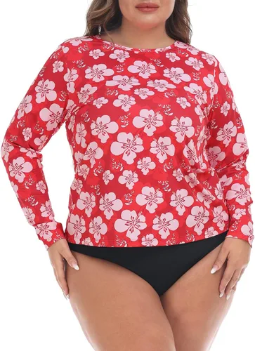 Vista 14 de HDE Camiseta de protección contra erupciones UPF 50 de manga larga Hibisco azul