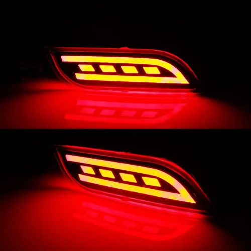 Vista 7 de Lente roja LED parachoques trasero reflector luz niebla cola lámpara de freno compatible con Subaru 2008-2014 WRX/STI, 08-up Impreza, 13 en adelante