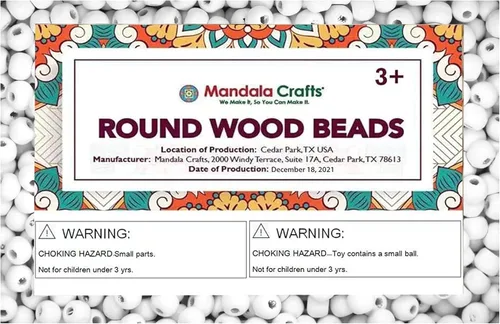 Vista 69 de Mandala Crafts - 2000 cuentas de madera redondas pequeñas de 6 mm para manualidades, suministros de macramé - cuentas de madera natural negra sin