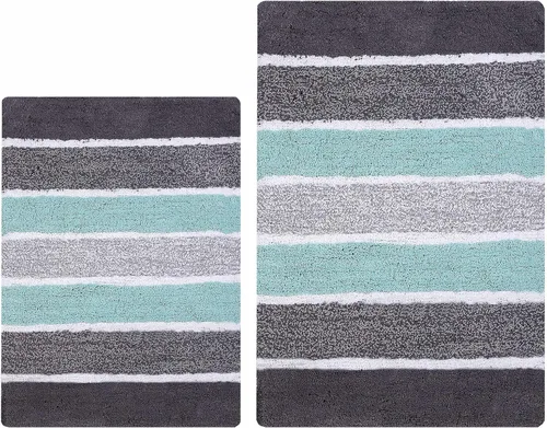 Vista 8 de Alfombra de baño diferente Azul/Blanco