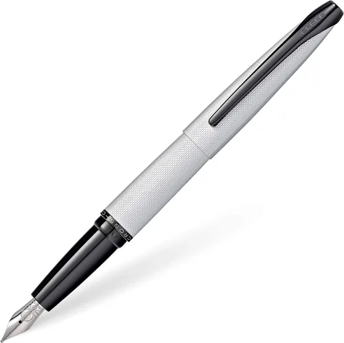 Vista 21 de Cross Pluma Fuente Recargable ATX Presentada en una Caja de Regalo de Lujo - Punta Media, Tinta Negra, Basalto Negro Refillable Fountain Pen