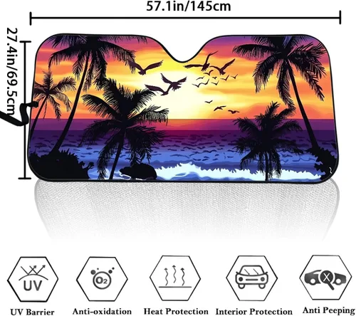 Vista 5 de Clohomin - Parasol para parabrisas de coche, bloquea los rayos UV, protector de visera, parasol para mantener tu vehículo fresco, ajuste universal