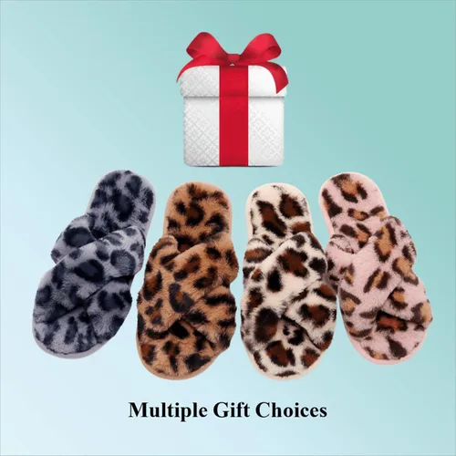 Vista 9 de Crazy Lady Women's Fuzzy Fluffy Furry Fur Slippers Flip Flop Open Toe Cozy House Memory Foam Sandals Slides Soft Flat Comfy Anti-Slip Spa Indoor