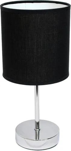 Vista 9 de Simple Designs LT2007-HPK-LB Lámpara de mesa básica cromada para sala de estar, mesita de noche, escritorio, encimera, rosa intenso, con bombilla