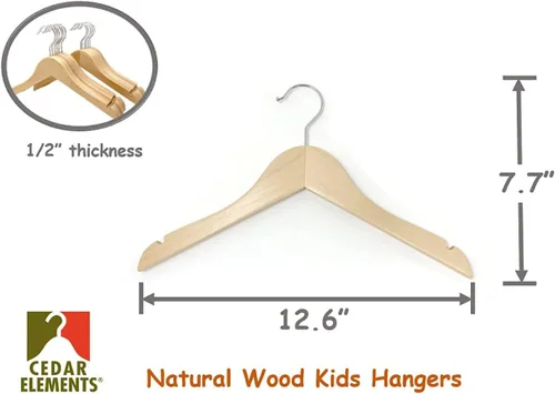 Vista 5 de Perchas para niños (madera natural, perchas para bebés/niños pequeños NB-4T)