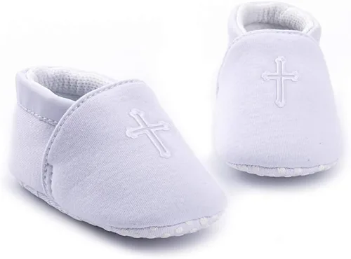 Vista 2 de Zapatos de bautizo de cruz suave para bebés y niños pequeños