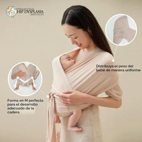 Vista 2 de Portabebés Konny Flex AirMesh con soporte para la cabeza - Ajustable, fácil de usar, fular para bebé transpirable sin manos, perfecto para recién