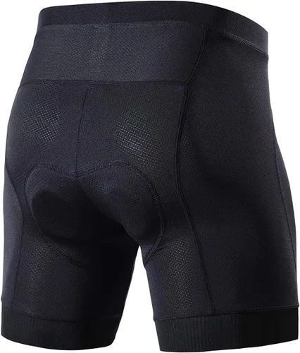 Vista 2 de Souke Sports Pantalones cortos de ciclismo para hombre, con acolchado 4D para bicicleta, MTB Liner Shorts con agarre antideslizante en las piernas